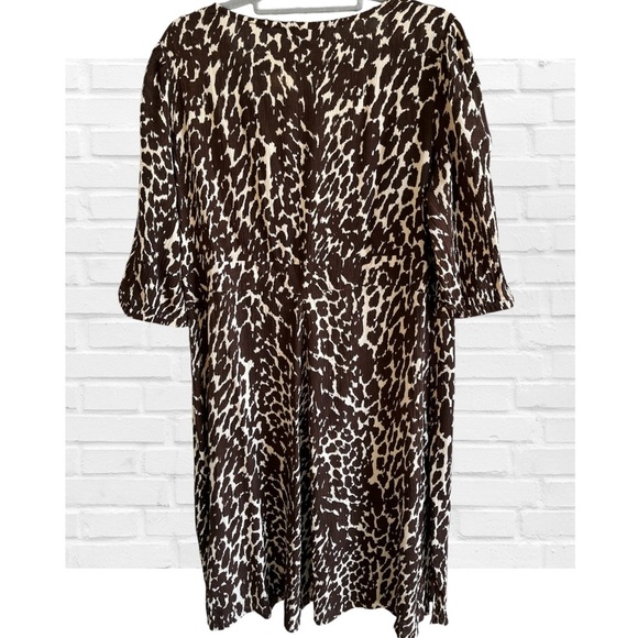 Roaman’s Animal Print Shirt Dress Women’s 22W Duster Coverup Plus Size Empire - Picture 3 of 13